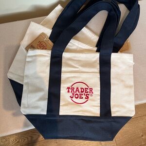 Trader Joe's Mini Canvas Tote Bag Navy
